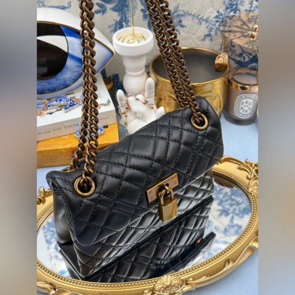 🆕 KURT GEIGER LONDON 🧿 NWOT Mini Brixton Lock Leather Convertible Shoulder Bag - Picture 3 of 15